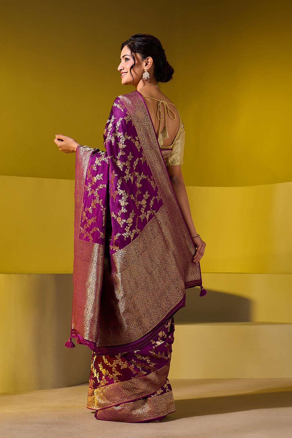 Light Violet Woven Viscose Saree image number null