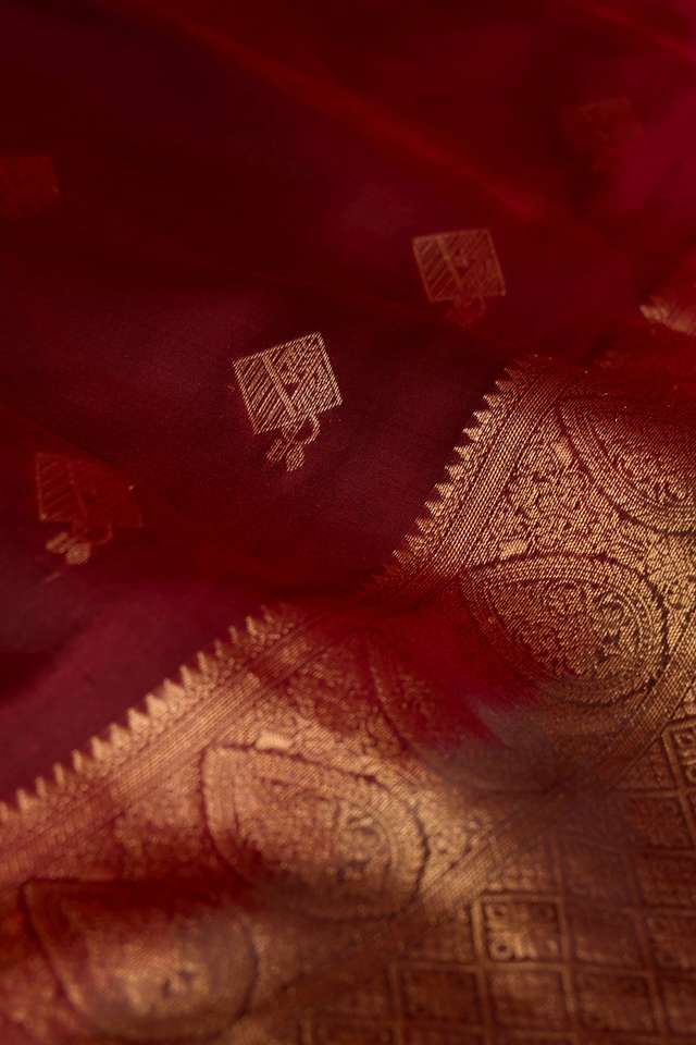 Red Woven Apsara Silk Viscose Saree thumbnail image number null