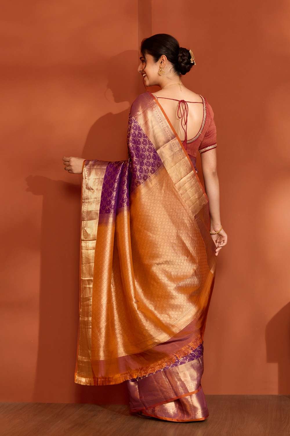 Violet Woven Apsara Silk Viscose Saree image number null