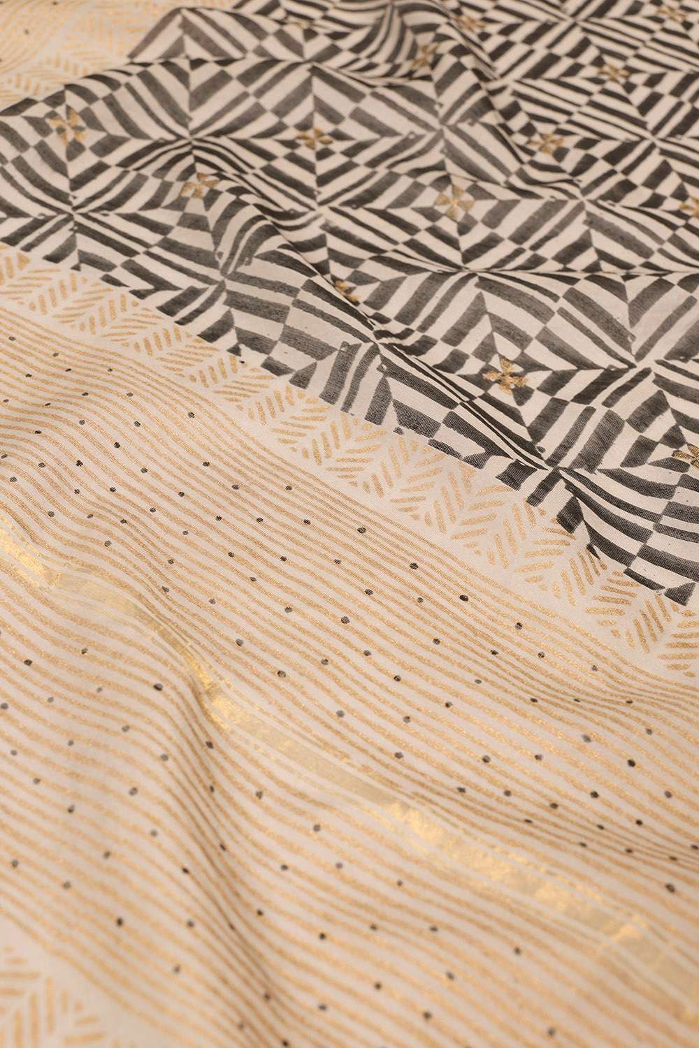 Black Rajasthan Pure Silk Cotton Printed Sanganeri Saree image number null