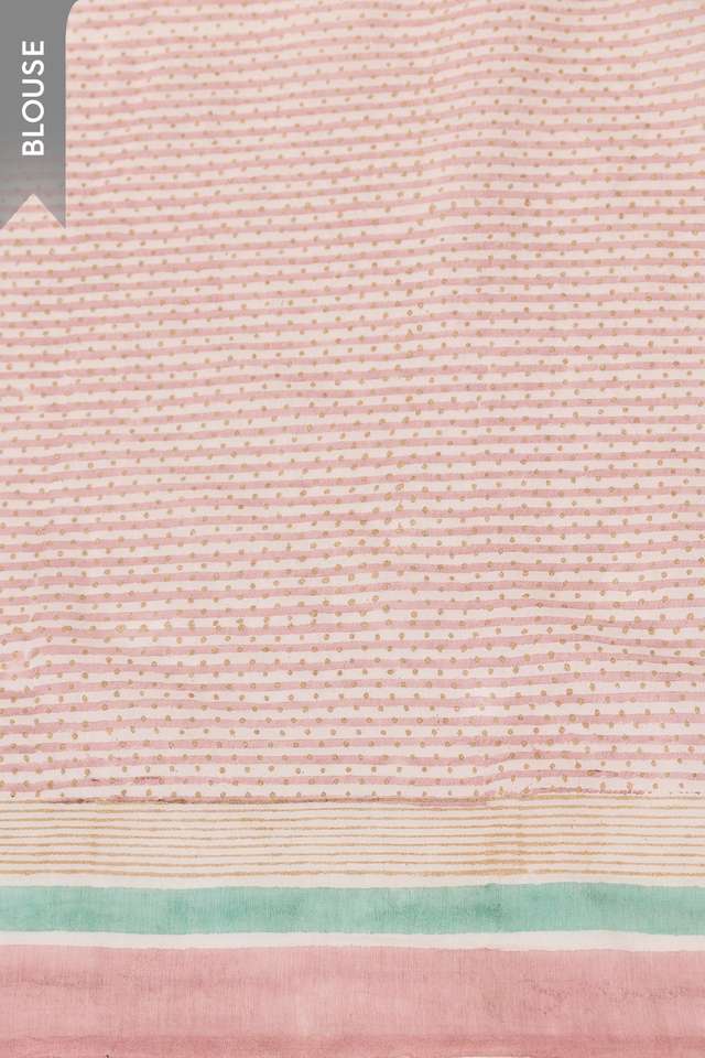 Light Pink Rajasthan Pure Silk Cotton Printed Mukaish Saree thumbnail image number null
