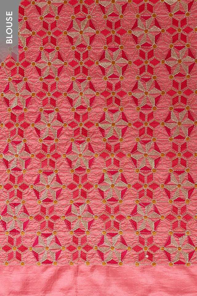 Pink Woven Viscose Tissue Saree thumbnail image number null