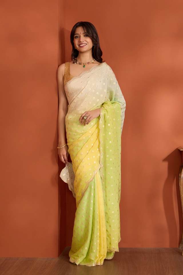 Light Green Viscose Woven Saree thumbnail image number null