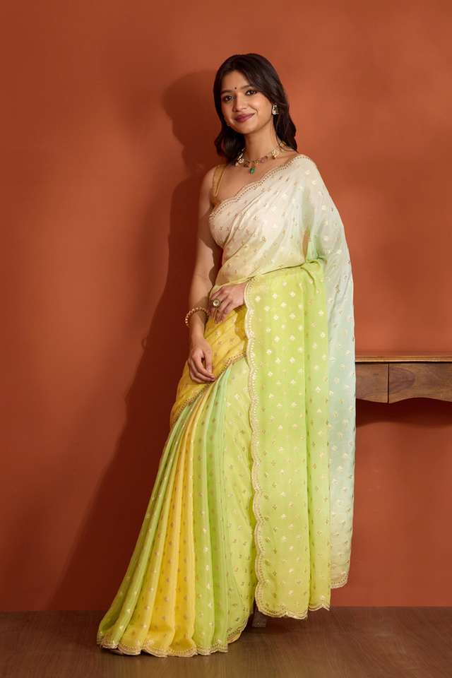 Light Green Viscose Woven Saree thumbnail image number null