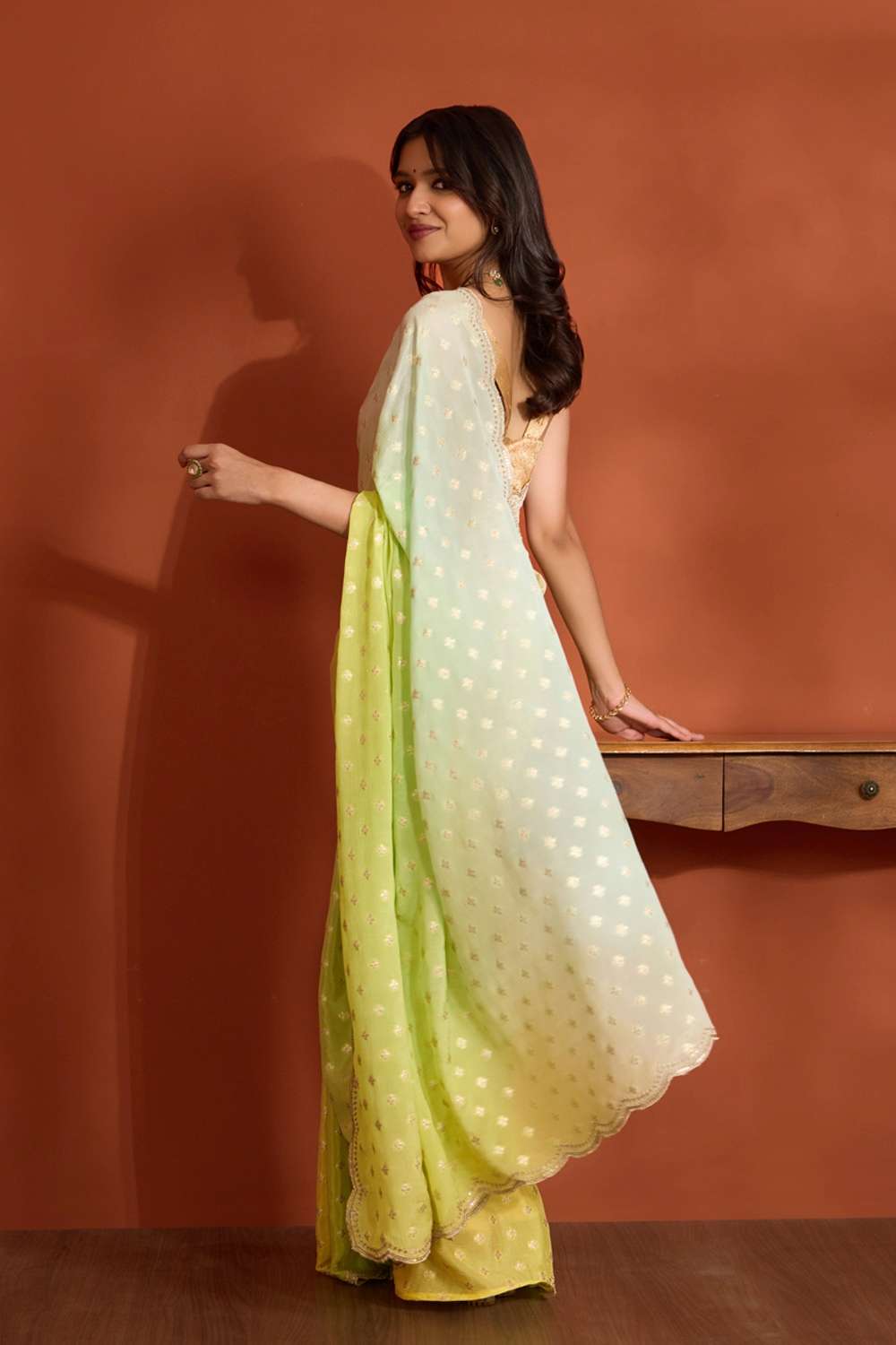 Light Green Viscose Woven Saree image number null