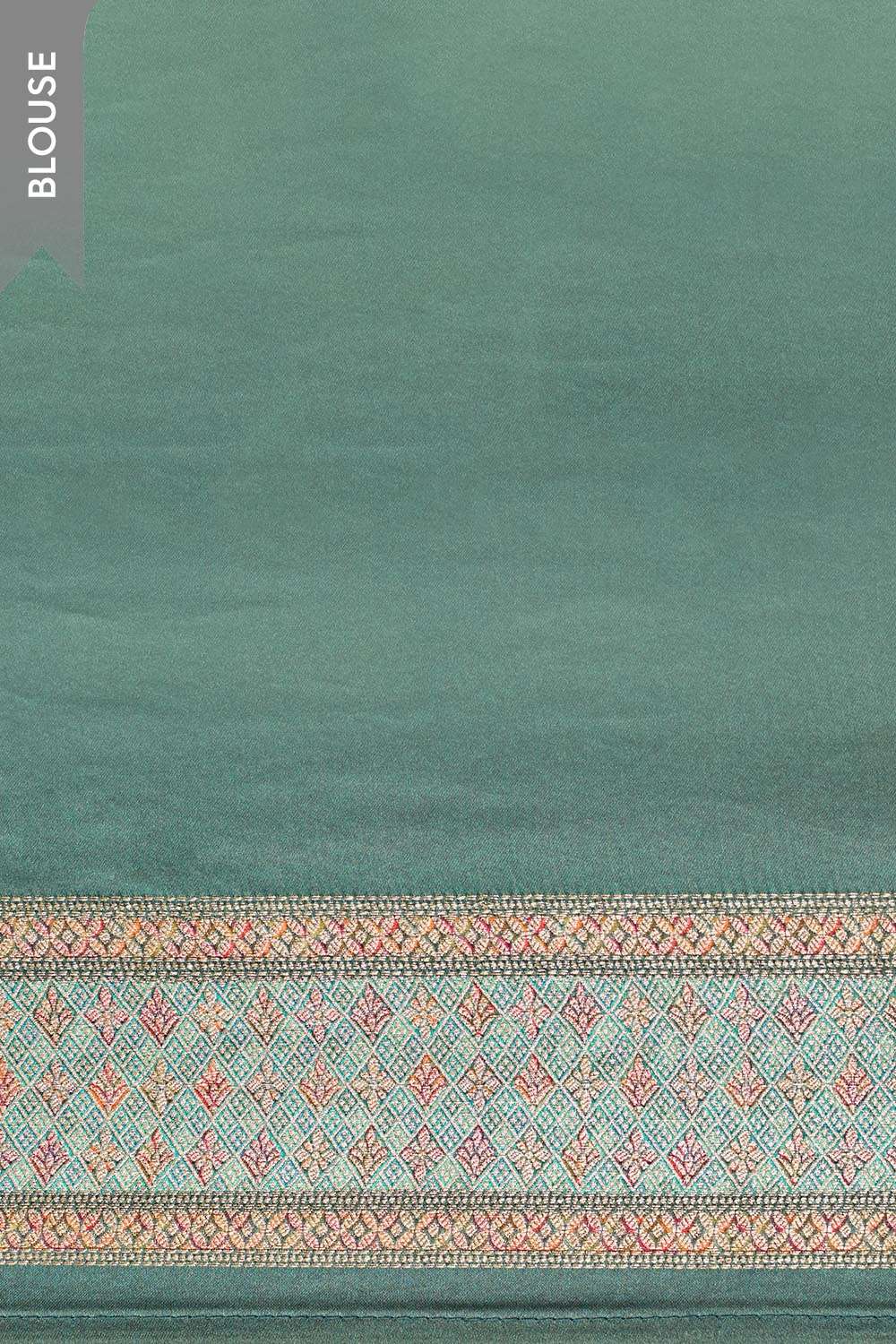 Blue Viscose Satin Woven Saree image number null