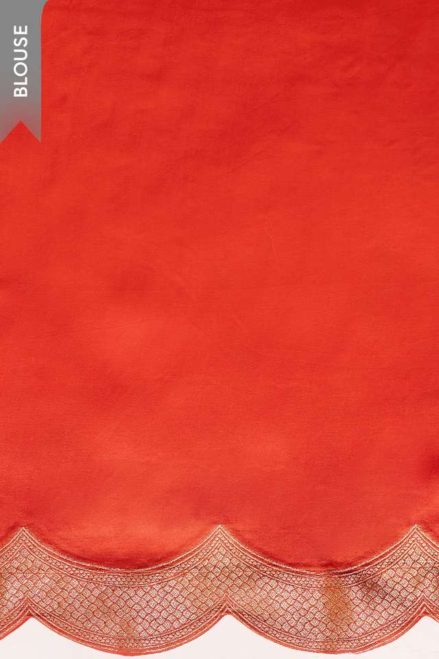 Orange Woven Viscose Satin Saree thumbnail image number null