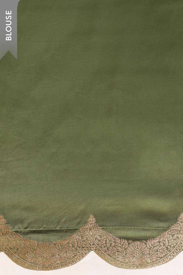 Green Woven Viscose Satin Saree thumbnail image number null