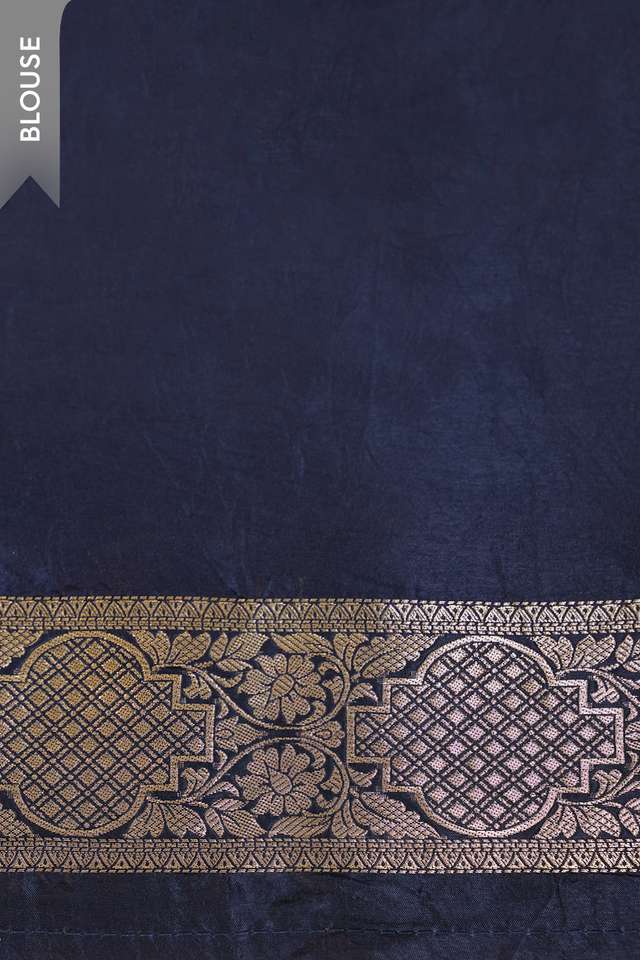 Dark Blue Woven Design Viscose Saree thumbnail image number null