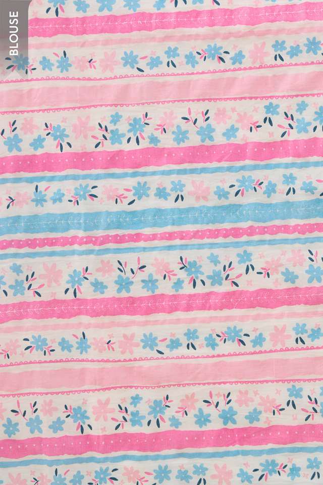 Light Pink Bengal Screen Printed Pure Cotton Kota Saree thumbnail image number null