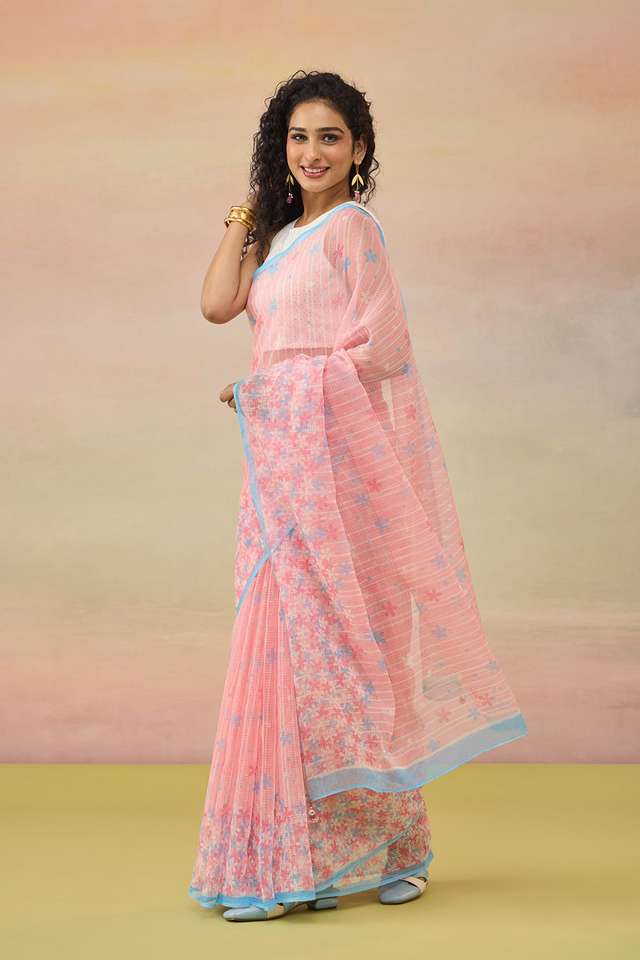 Pink Screen Printed Pure Cotton Kota Saree thumbnail image number null