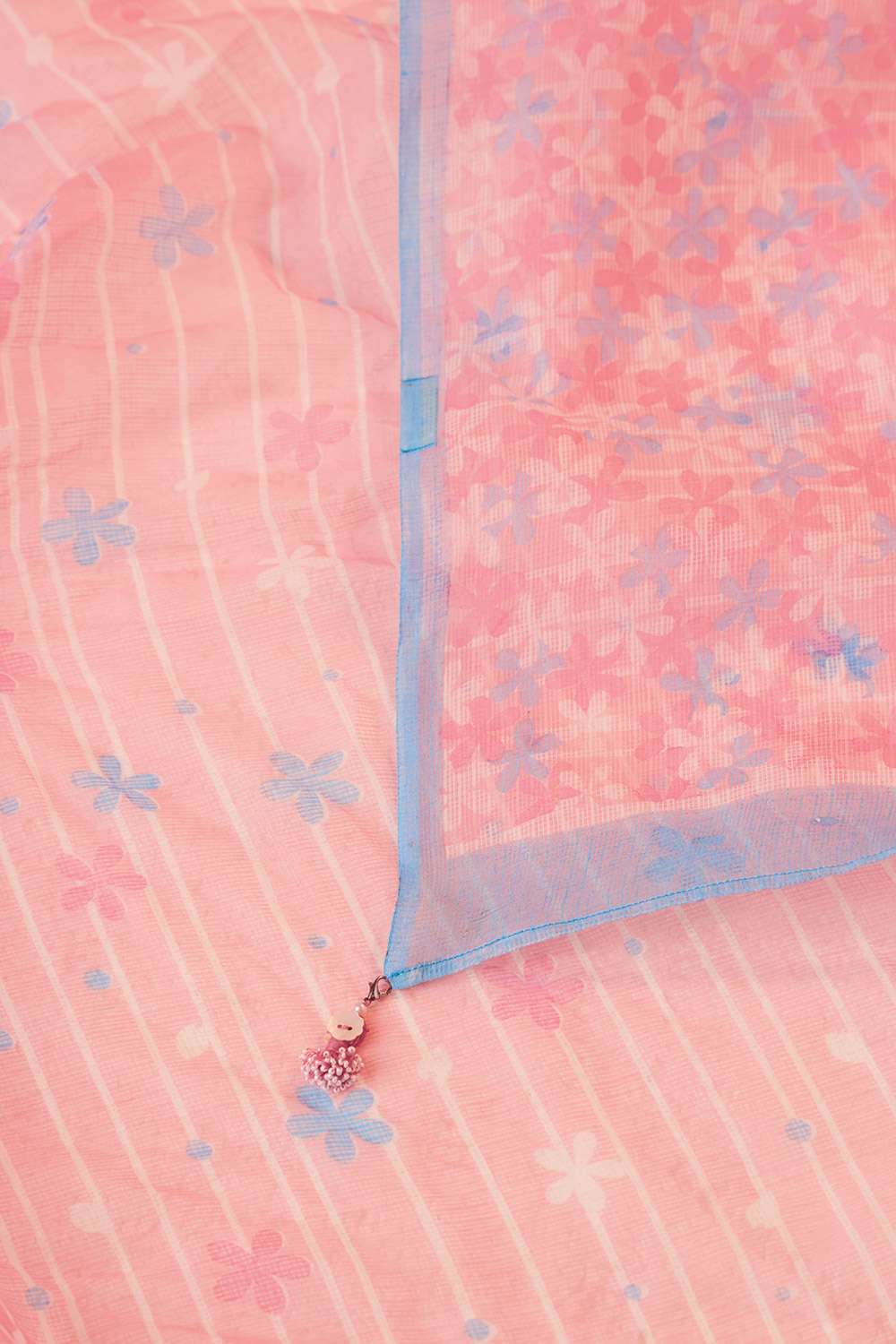 Pink Screen Printed Pure Cotton Kota Saree image number null