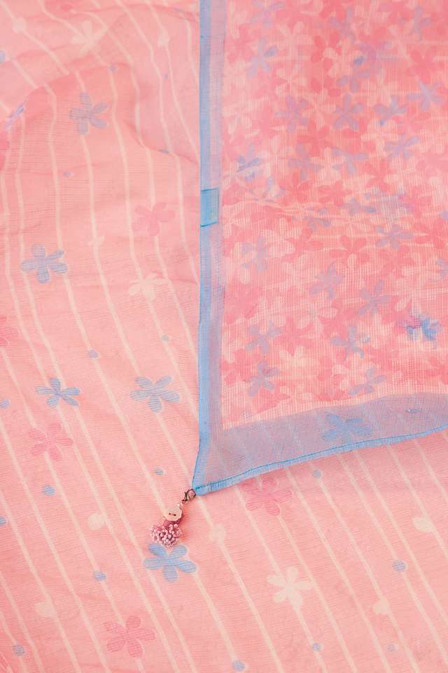 Pink Screen Printed Pure Cotton Kota Saree thumbnail image number null