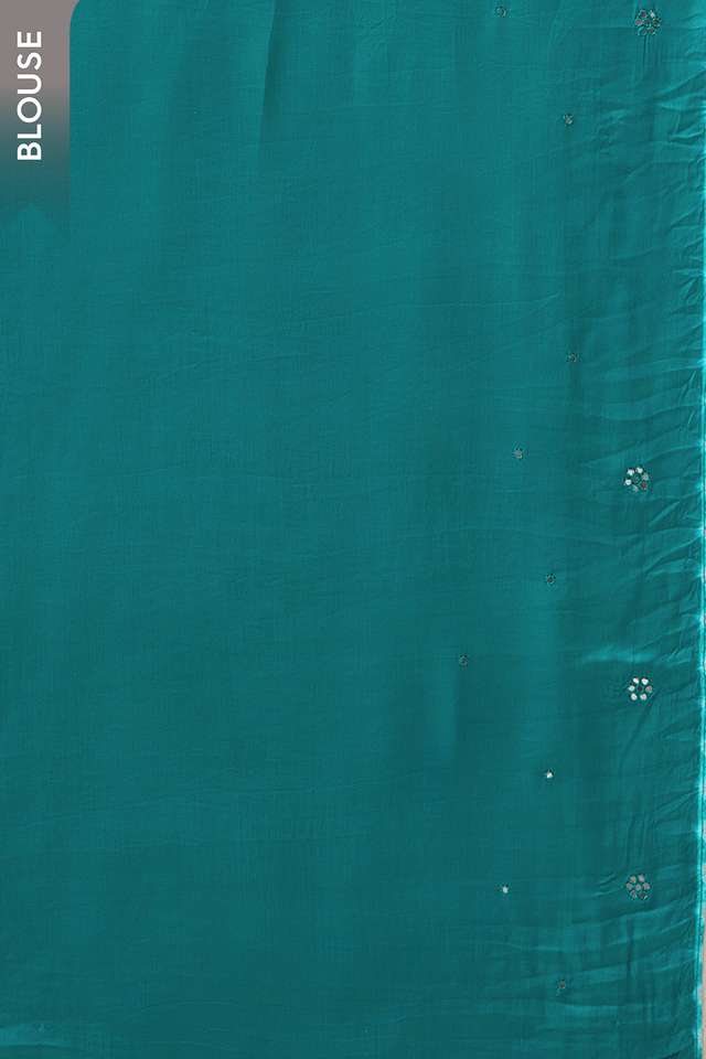 Blue Gujarat Pure Satin Bandhani Embroidered Saree thumbnail image number null