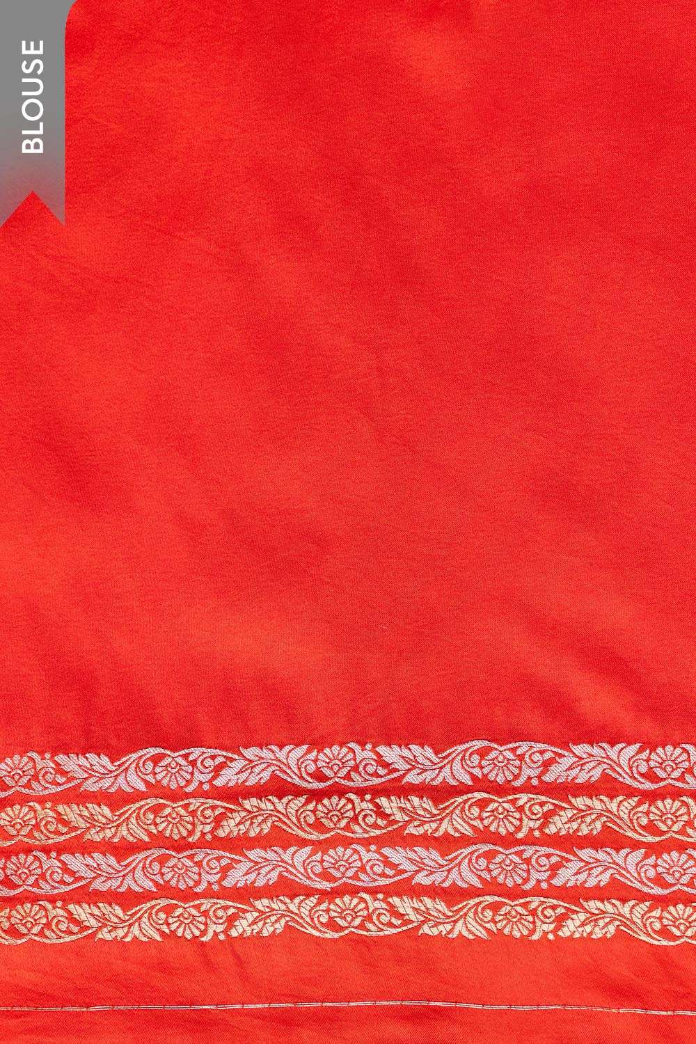 Orange Viscose Satin Woven Saree image number null