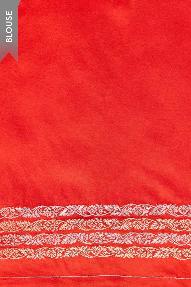 Orange Viscose Satin Woven Saree thumbnail image number null