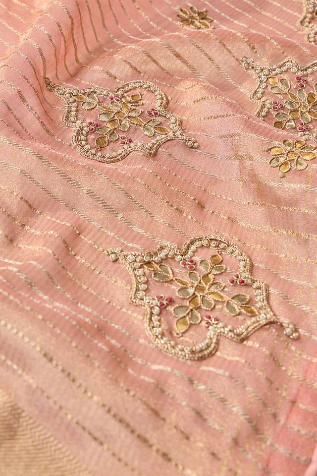 Light Pink Viscose Tissue Gota Patti Saree thumbnail image number null