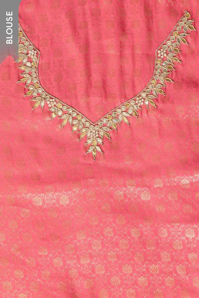Light Pink Viscose Tissue Gota Patti Saree thumbnail image number null