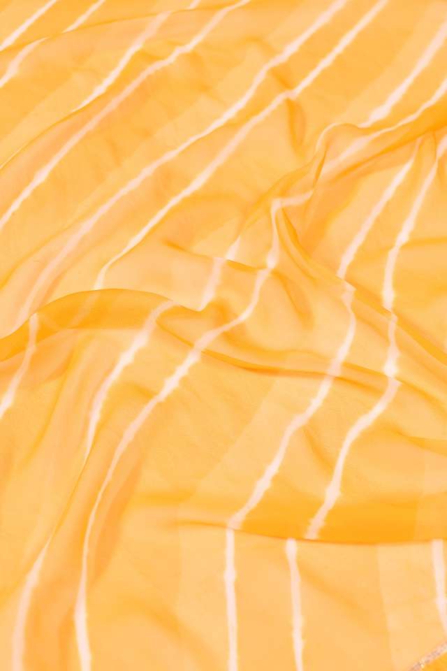 Yellow Rajasthan Pure Silk Georgette Tie and Dye Leheriya Saree thumbnail image number null