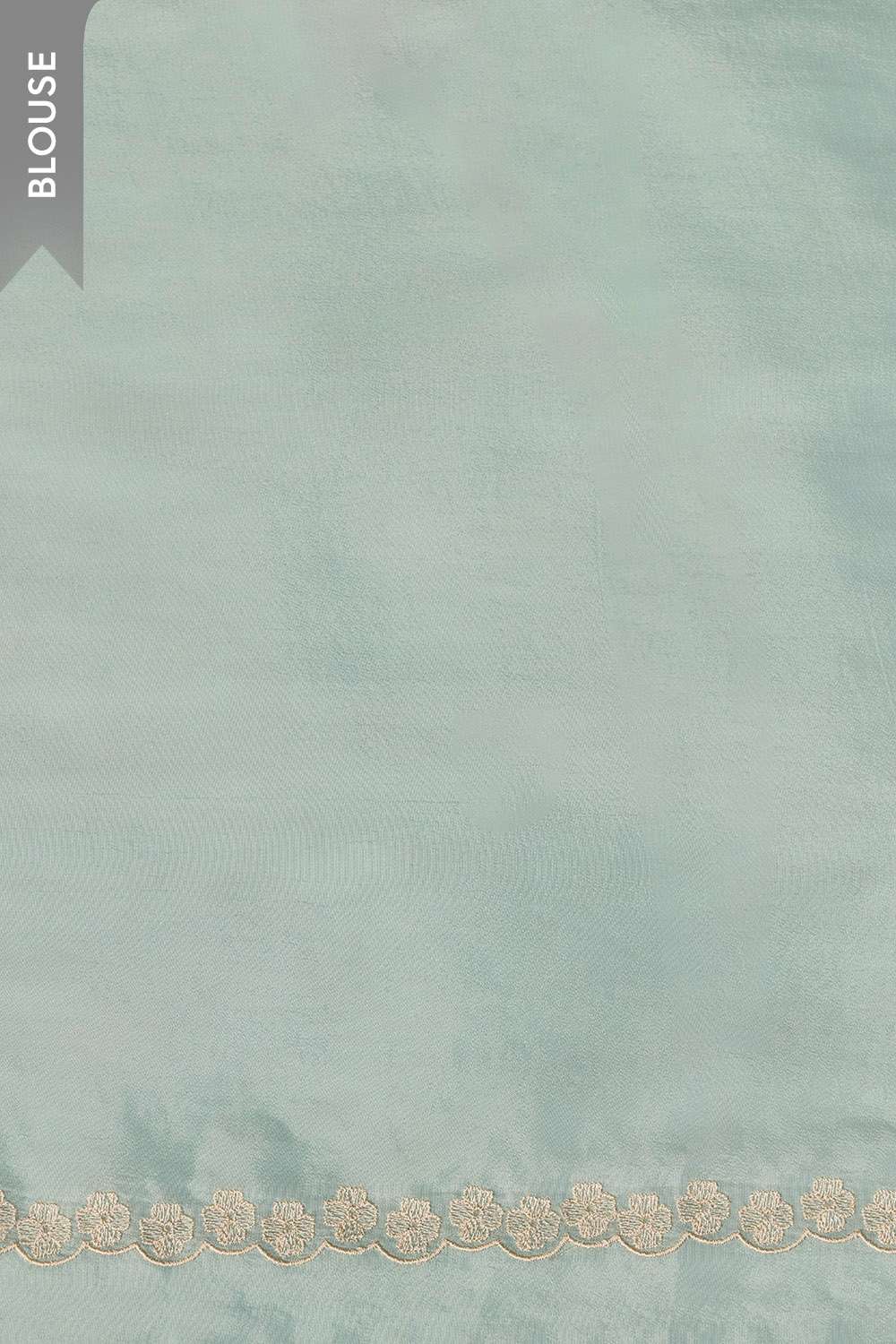 Light Blue Viscose Organza Embroidered Saree image number null