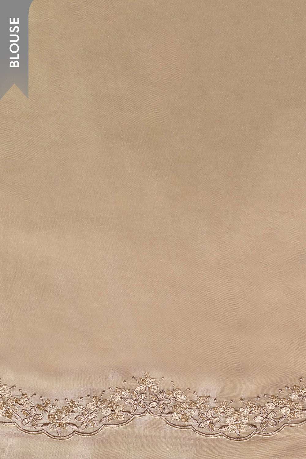 Beige Viscose Organza Embroidered Saree image number null