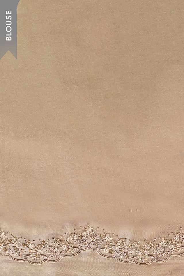 Beige Viscose Organza Embroidered Saree thumbnail image number null