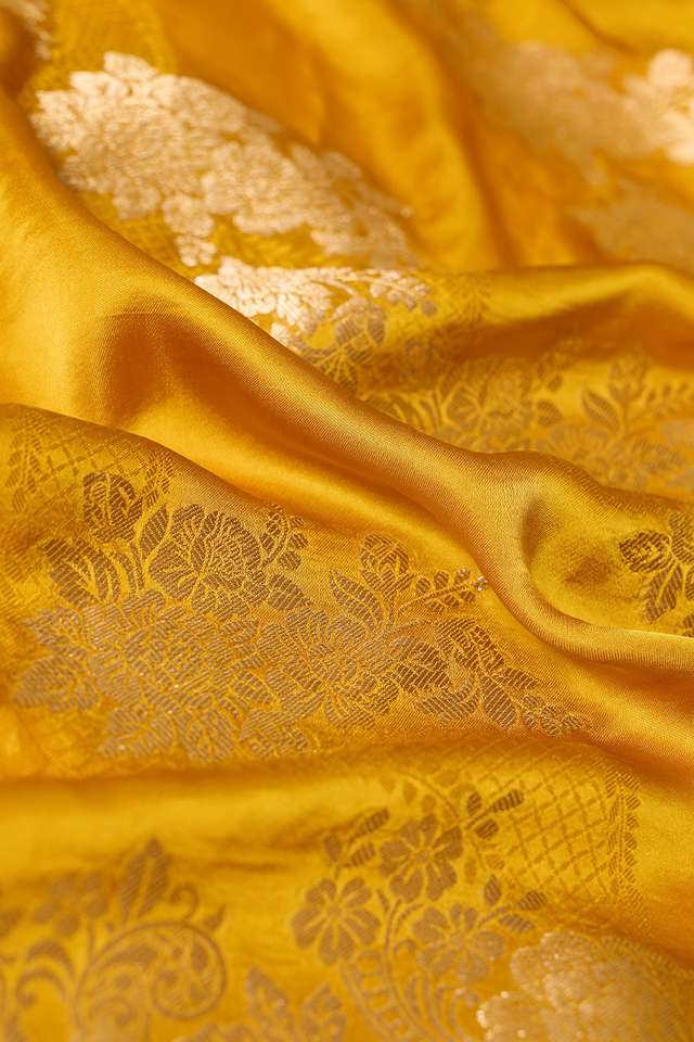Yellow Woven Pure Viscose Saree thumbnail image number null