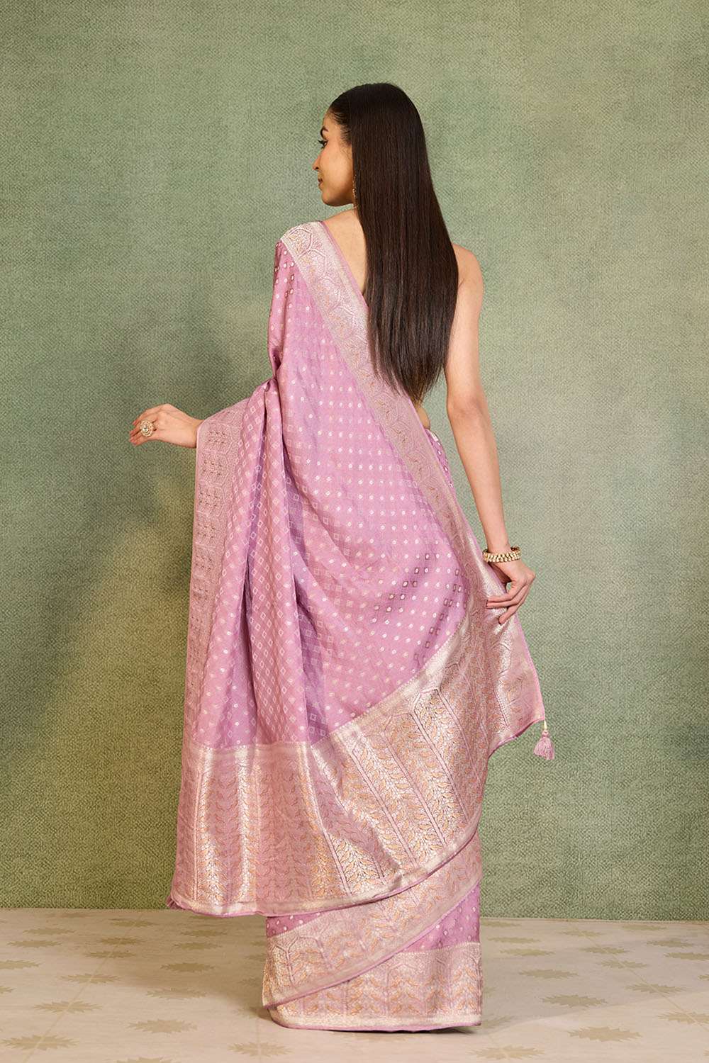 Violet Woven Pure Viscose Saree image number null