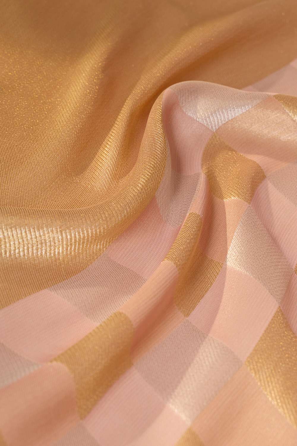 Light Pink Viscose Tissue Woven Saree image number null