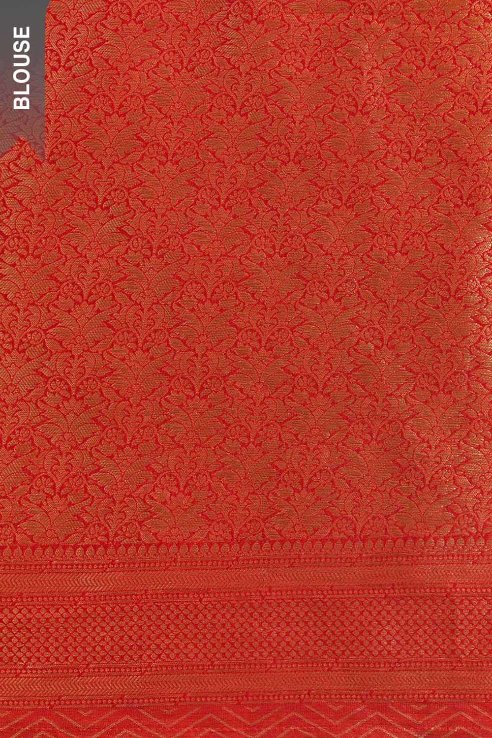 Red Woven Viscose Tissue Saree image number null