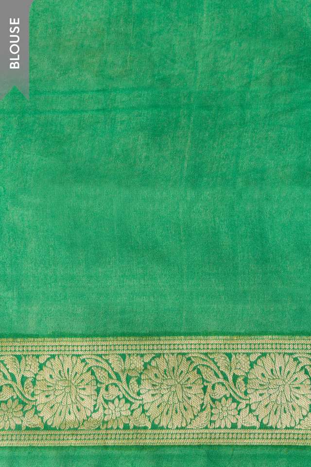 Green Pure Silk Georgette Cutwork Banarasi Saree thumbnail image number null