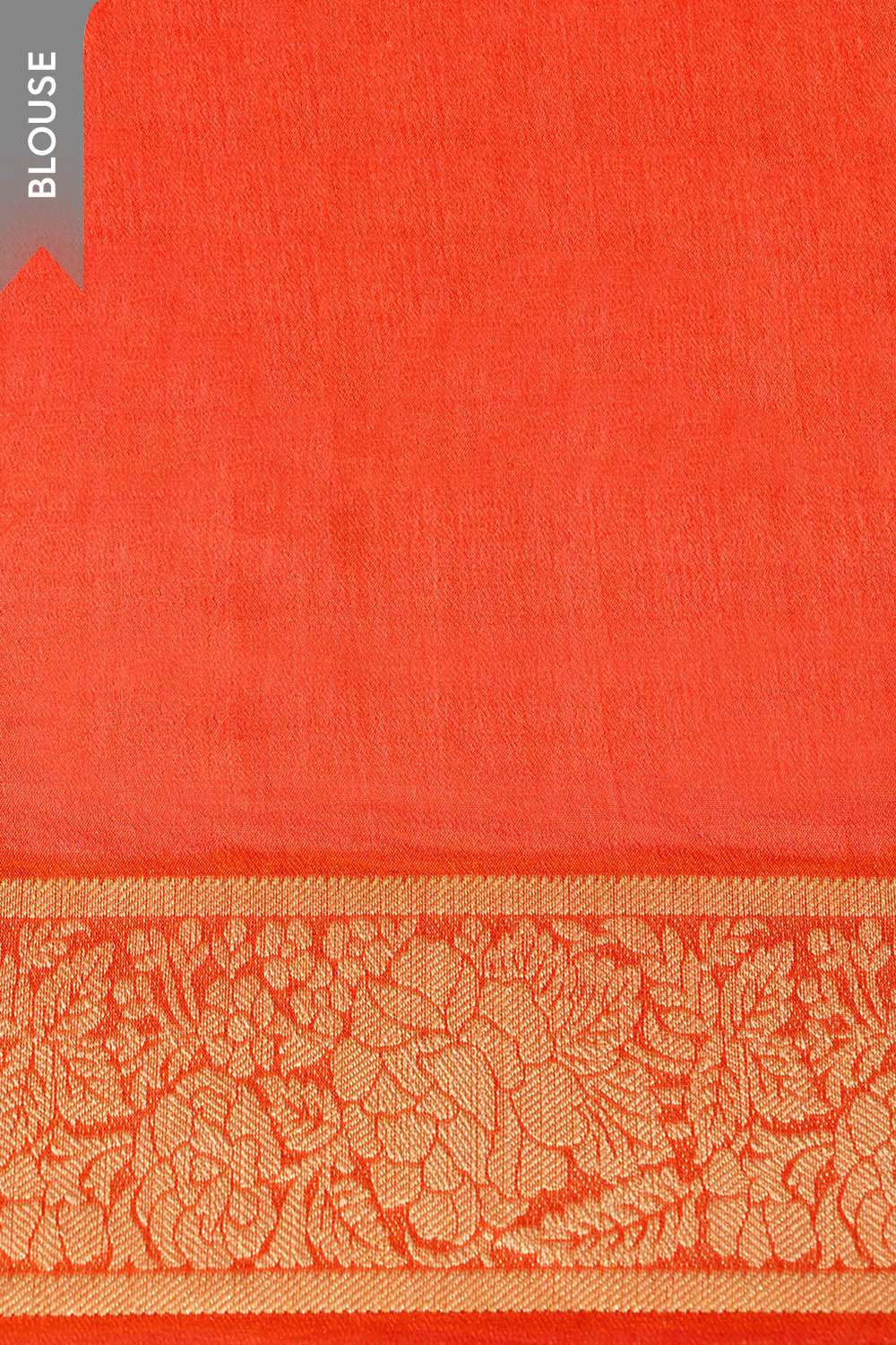 Orange Pure Silk Georgette Cutwork Banarasi Saree image number null