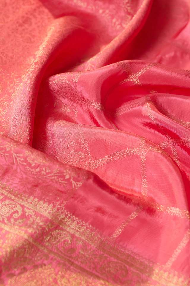 Light Pink Woven Pure Viscose Saree thumbnail image number null