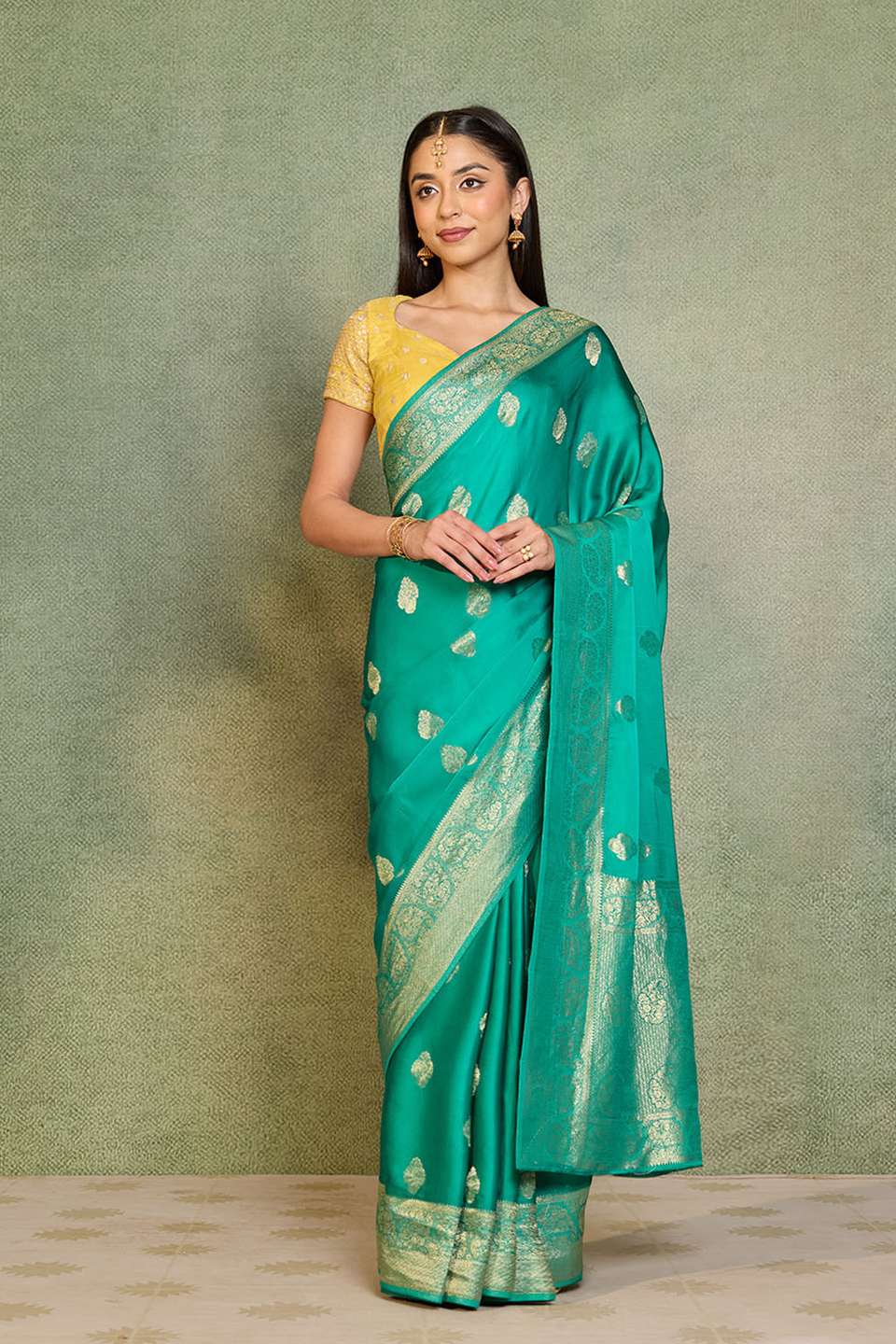 Green Woven Pure Viscose Saree