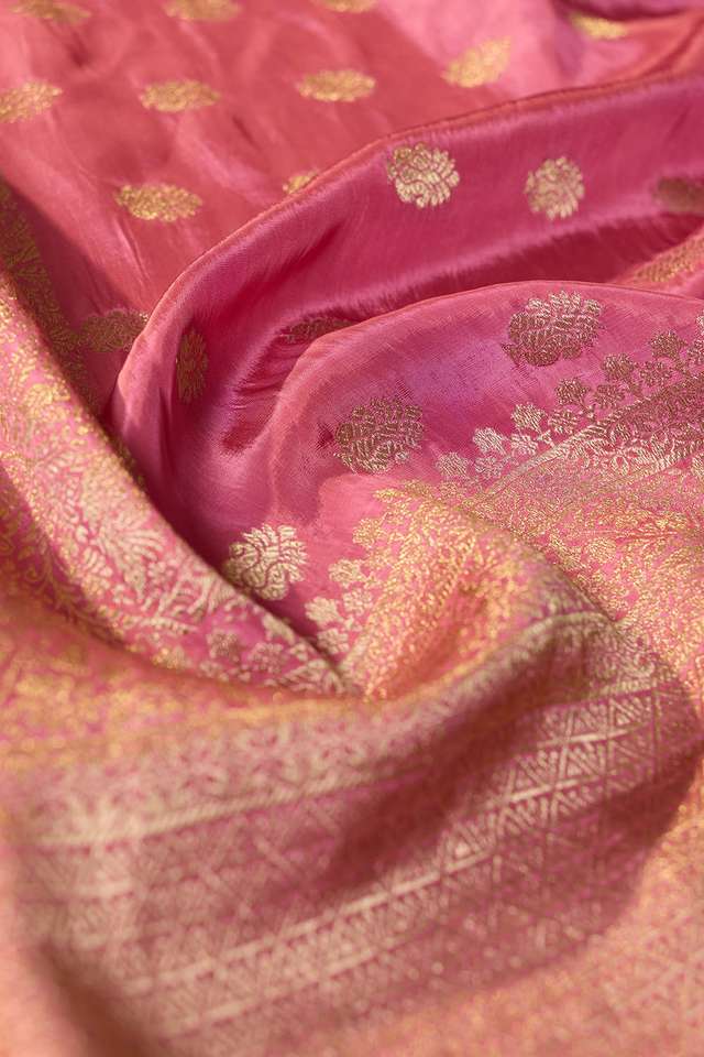 Pink Woven Pure Viscose Saree thumbnail image number null