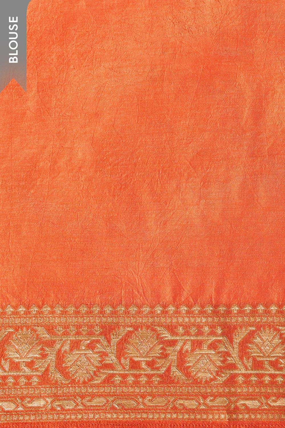 Orange Woven Pure Viscose Saree image number null