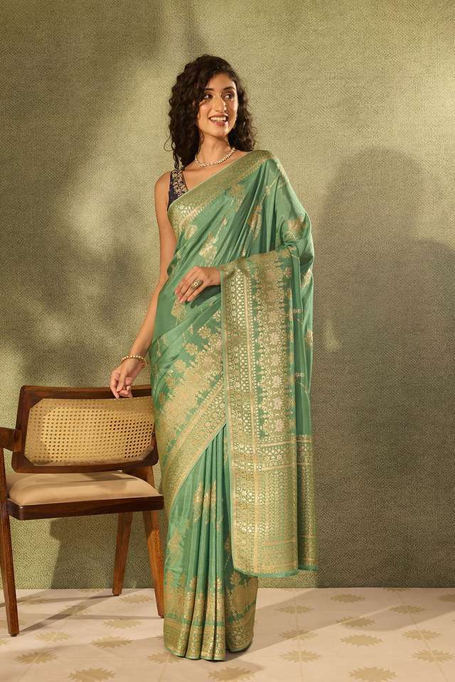 Light Green Pure Viscose Woven Saree thumbnail image number null