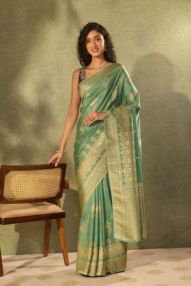Light Green Pure Viscose Woven Saree thumbnail image number null