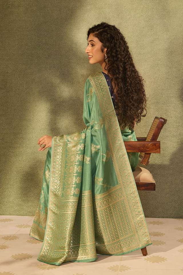 Light Green Pure Viscose Woven Saree thumbnail image number null
