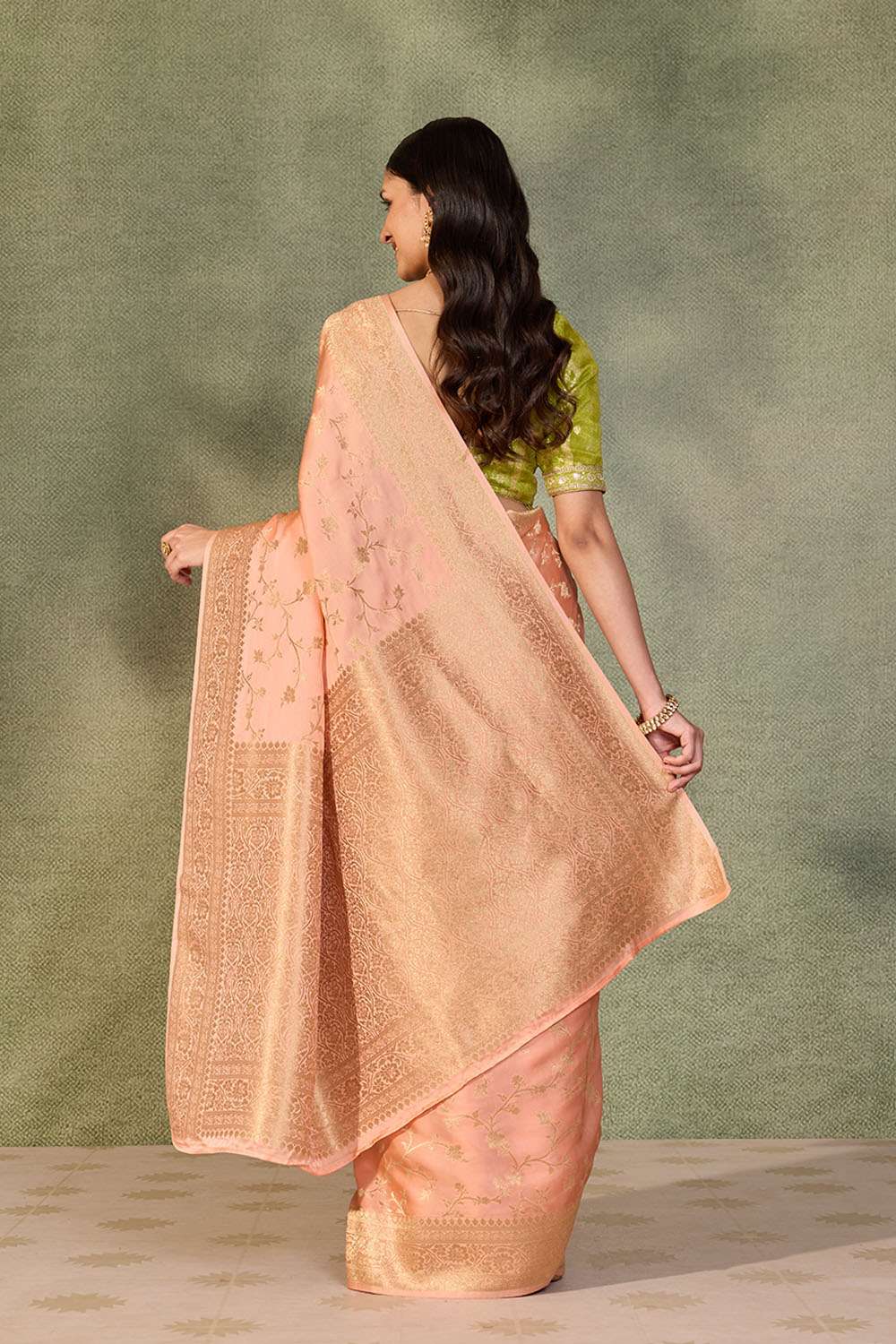 Light Orange Woven Pure Viscose Saree image number null
