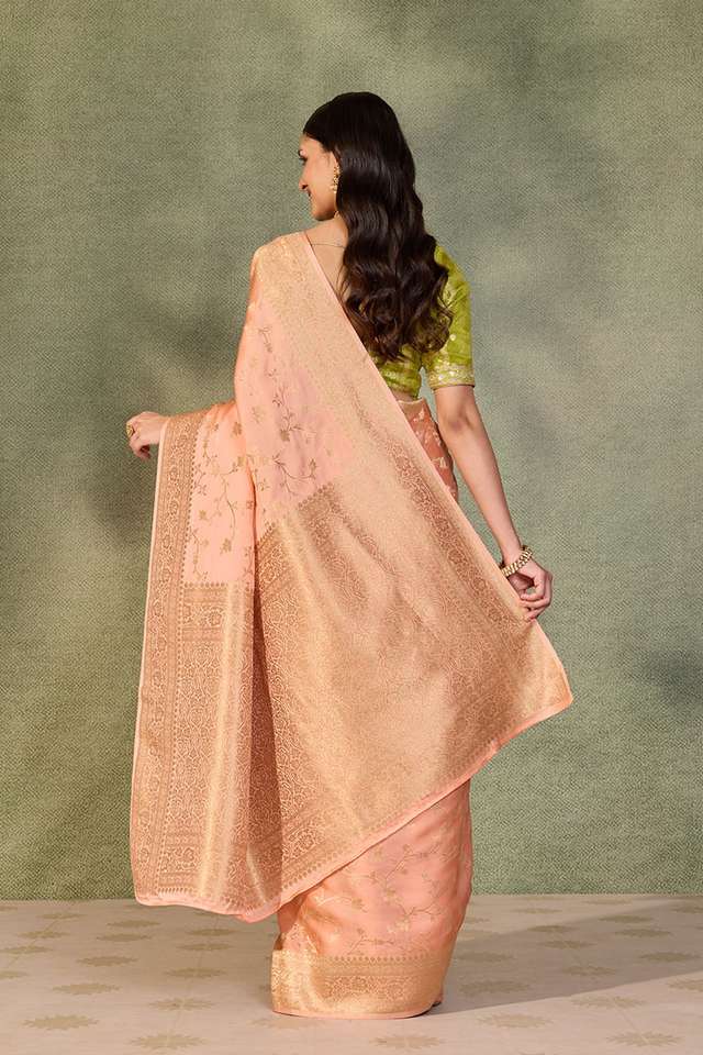 Light Orange Woven Pure Viscose Saree thumbnail image number null