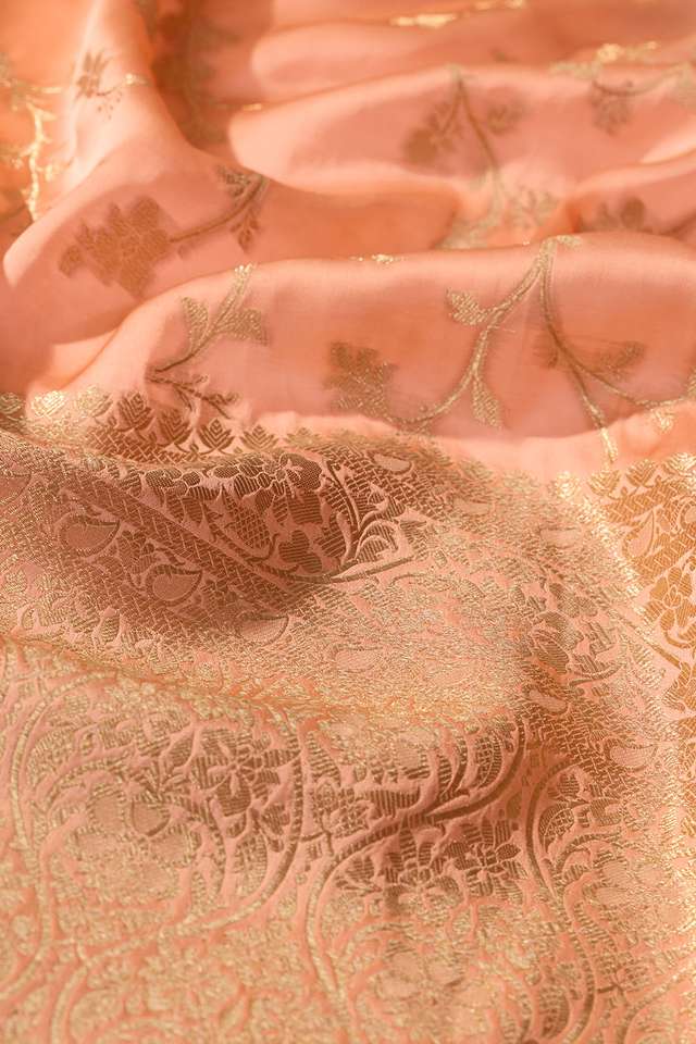 Light Orange Woven Pure Viscose Saree thumbnail image number null
