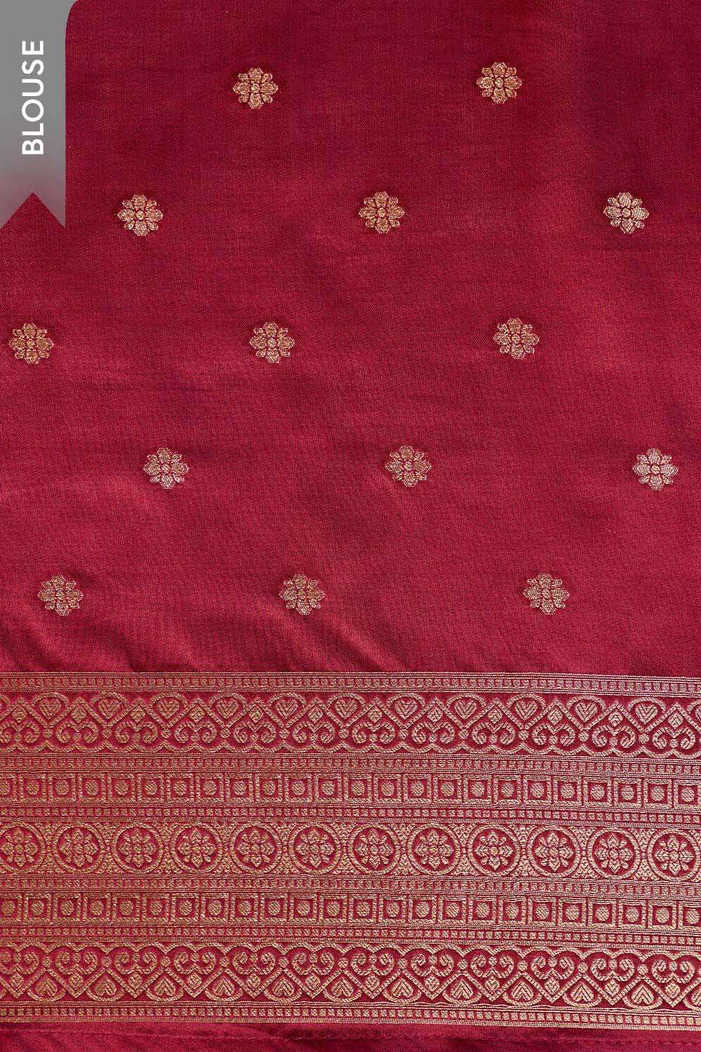 Dark Red Woven Pure Viscose Saree image number null