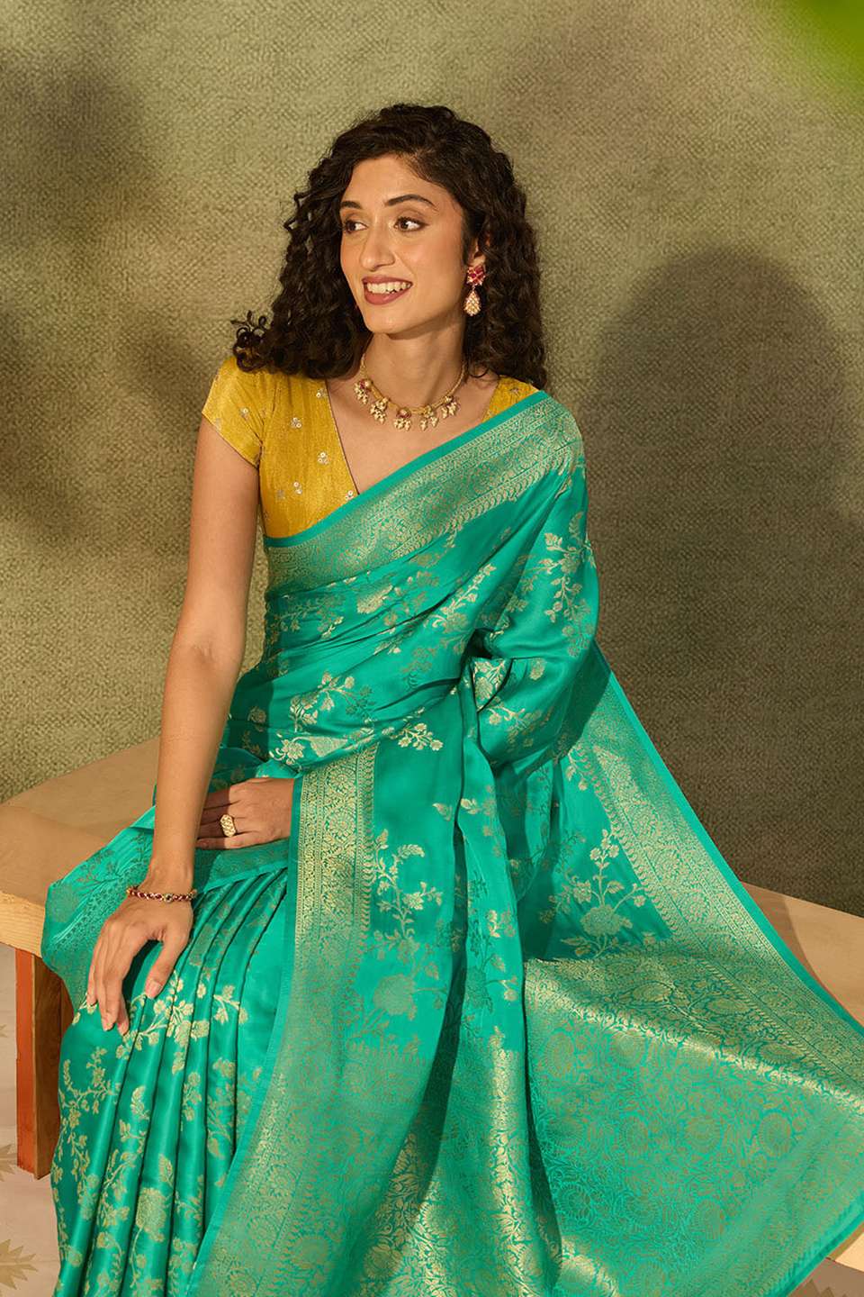 Green Pure Viscose Woven Saree