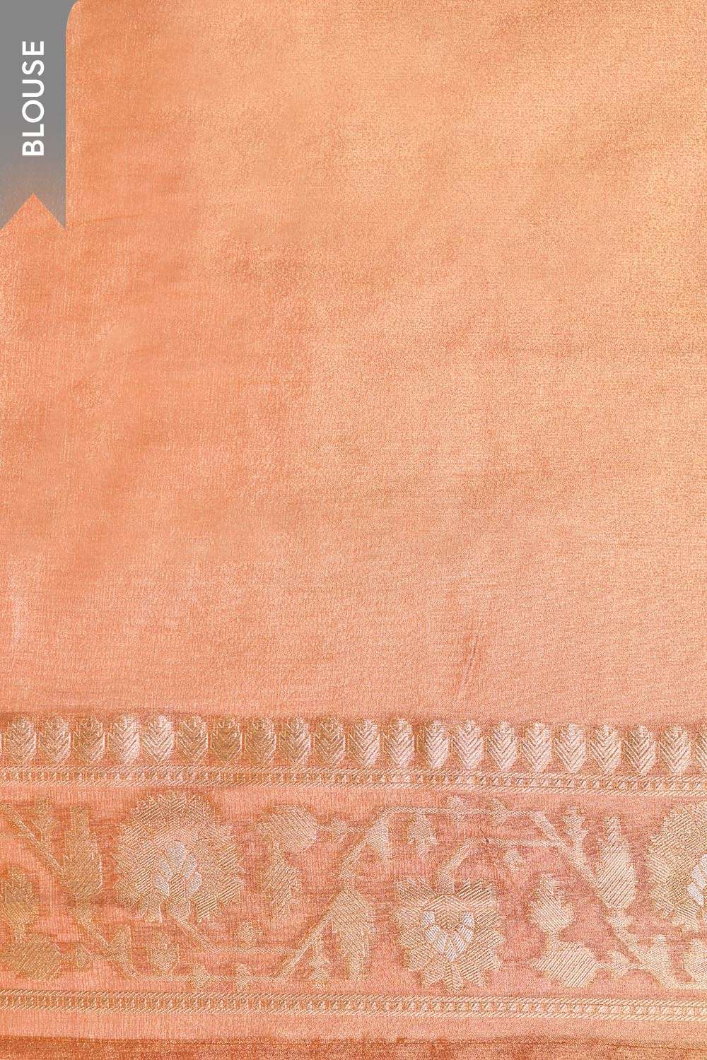 Orange Woven Viscose Tissue Saree image number null