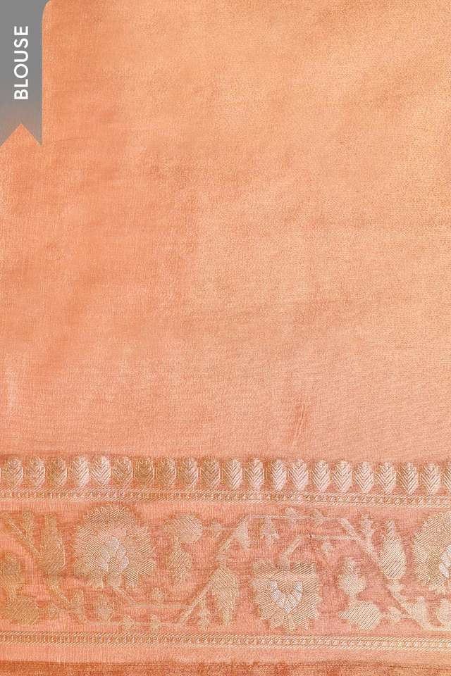 Orange Woven Viscose Tissue Saree thumbnail image number null