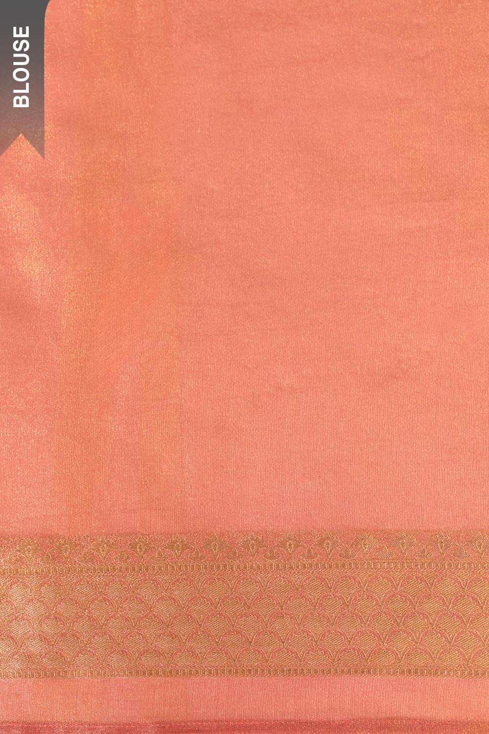 Pink Viscose Tissue Woven Saree image number null