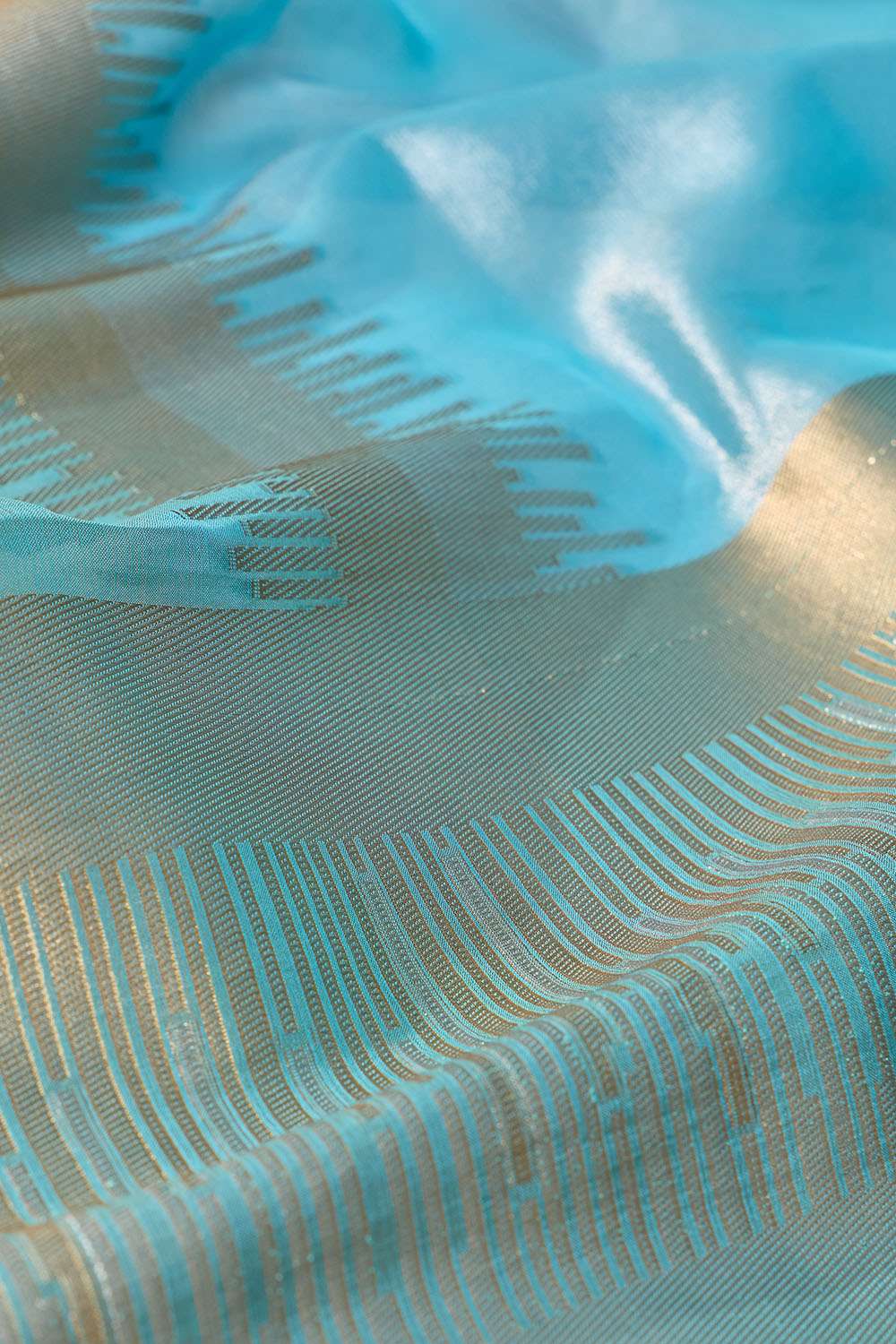 Light Blue Woven Viscose Tissue Saree image number null