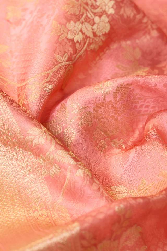 Light Pink   Woven Viscose Tissue Saree thumbnail image number null