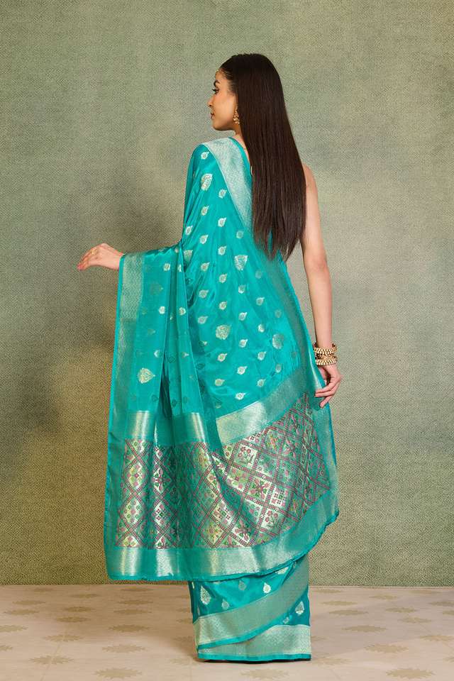 Blue Woven Pure Viscose Saree thumbnail image number null